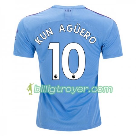Billige Fotballdrakter Manchester City Kun Aguero 10 Hjemmedraktsett 2019/20 Kortermet